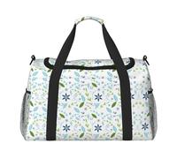 Pretty Flower Print Weekender Bag,Gym Bag with,Carry On Luggage Overnight Weekend Bag, Holdall Handbag & Shoulder Bag for Travel Fitness