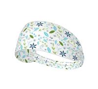 Pretty Flower Printing Full-Print Elastic Exercise Headband, Adjustable Fit Great For Yoga,Hiking​ Exercise Headband