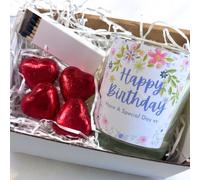 Pretty Flowers Happy Birthday Candle Gift Set | Birthday Gift Hamper for Friend | Birthday Gift Box for Her UK | Birthday Gifts