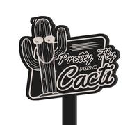 Pretty Fly for A Cacti - Acrylic Plant Tag: Funny Song-Inspired Plant Pun, Cactus Gift for Valentine's, Small Cool 90s Gift for Plant Lover