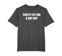Pretty Fly for A Shy Guy T-Shirt, Men's Big and Tall, Dark Heather Grey, 4X Tall