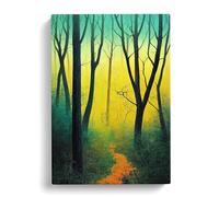 Pretty Forest Path No.2 Canvas Print | Gallery Wrapped 30mm Frame Wall Art | 30x20 inches | Ready to Hang | Modern Landscape Picture | Living Room Bedroom Lounge Office