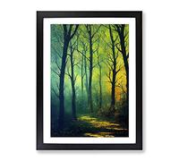 Pretty Forest Path No.3 Framed Print for Living Room Bedroom Home Office Décor, Wall Art Picture Ready to Hang, Black A4 Frame (34 x 25 cm)