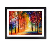 Pretty Forest Vol.5 Abstract H1022 Framed Print for Living Room Bedroom Home Office Décor, Wall Art Picture Ready to Hang, Black A2 Frame (64 x 46 cm)