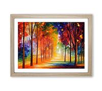 Pretty Forest Vol.5 Abstract H1022 Framed Print for Living Room Bedroom Home Office Décor, Wall Art Picture Ready to Hang, Oak A3 Frame (46 x 34 cm)