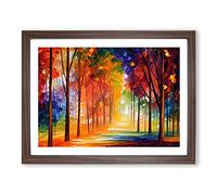Pretty Forest Vol.5 Abstract H1022 Framed Print for Living Room Bedroom Home Office Décor, Wall Art Picture Ready to Hang, Walnut A4 Frame (34 x 25 cm)