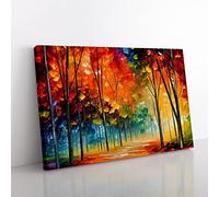 Pretty Forest Vol.7 Abstract Canvas Wall Art Print Ready to Hang, Framed Picture for Living Room Bedroom Home Office Décor, 50x35 cm (20x14 Inch)