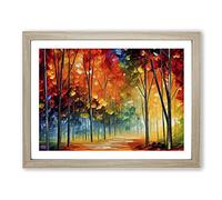 Pretty Forest Vol.7 Abstract H1022 Framed Print for Living Room Bedroom Home Office Décor, Wall Art Picture Ready to Hang, Oak A3 Frame (46 x 34 cm)