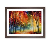 Pretty Forest Vol.7 Abstract H1022 Framed Print for Living Room Bedroom Home Office Décor, Wall Art Picture Ready to Hang, Walnut A2 Frame (64 x 46 cm)