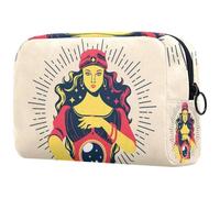 Pretty Fortune Teller Holds Crystal Ball Cosmetic Bag for Women, Travel Toiletries Bags Large Makeup Handy Pouch Organiser Bag with Zipper