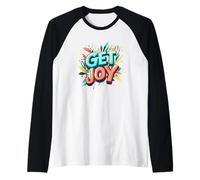 Pretty Get Joy Statement Emblem for Boys and Girls Raglan Baseball Tee