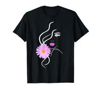 Pretty Girl Face Pink Marguerite Black White Shapes Mania Value Graphic T-Shirt