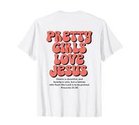 Pretty Girls Love Jesus - Christian Girls Vintage Graphic T-Shirt