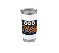 Pretty God Bless Us Statement Look Stainless Steel Insulated Tumbler