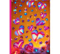 Pretty Hearts, Star Detailed Page, 8x11, Hardcover Journal, Art Pad, Sketchbook, Drawing Book: Made With Hand-Drawn And Created Art By: Artist Mary Elisabeth Linder @ MaryEMade