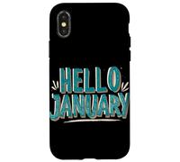 Pretty Hello January Saying Costume Case for iPhone X/XS