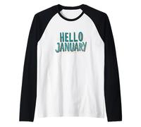 Pretty Hello January Saying Costume Raglan Baseball Tee