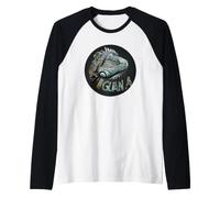 Pretty Iguana Reptiles Outfit for Man and Woman Raglan Baseball Tee