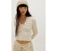 Pretty In Pointelle Cardi at Free People in Ivory, Size: XL - female