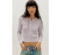 Pretty In Pointelle Cardi at Free People in Orchid Hush, Size: Large - female