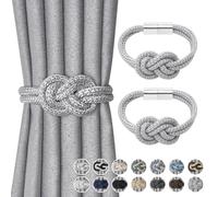 Pretty Jolly 2 Pack Mini Magnetic Curtain Tiebacks Nordic Simple Style Drape Tie Backs Elegant Hand Weave Rope Knot Decorative Curtain Holdbacks for