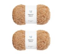 Pretty Jolly 2 Skeins Fancy Loop Yarn Soft with Little Loop Novelty for DIY Craft Fashion for Crochet Knitting Boucle YarnTotle Length2x140m(4x50g)(Camel)