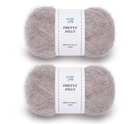 Pretty Jolly 2 Skeins Long Pile Mohair Yarn, Fluffy & Fuzzy, Luxurious & Thin, Slik Wool Blend Yarn for Crochet & Knitting, Total 80g/720m (Oatmeal)