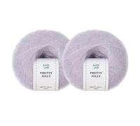 Pretty Jolly 2 Skeins Soft Mohair Yarn, Fluffy & Fuzzy, Luxurious & Thin, Slik Wool Blend Yarn for Crochet & Knitting, Total 20g×2, 300m×2 (Light Purple)