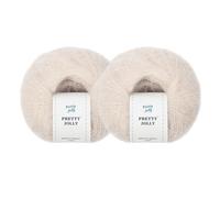 Pretty Jolly 2 Skeins Soft Mohair Yarn, Fluffy & Fuzzy, Luxurious & Thin, Slik Wool Blend Yarn for Crochet & Knitting, Total 20g×2, 300m×2 (Beige)
