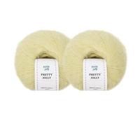 Pretty Jolly 2 Skeins Soft Mohair Yarn, Fluffy & Fuzzy, Luxurious & Thin, Slik Wool Blend Yarn for Crochet & Knitting, Total 20g×2, 300m×2 (Tender Yellow)