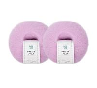 Pretty Jolly 2 Skeins Soft Mohair Yarn, Fluffy & Fuzzy, Luxurious & Thin, Slik Wool Blend Yarn for Crochet & Knitting, Total 20g×2, 300m×2 (First Blush)