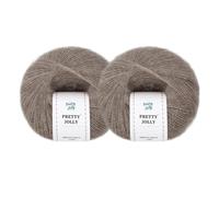 Pretty Jolly 2 Skeins Soft Mohair Yarn, Fluffy & Fuzzy, Luxurious & Thin, Slik Wool Blend Yarn for Crochet & Knitting, Total 20g×2, 300m×2 (Chestnut)