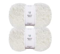 Pretty Jolly 2 Skeins Teddy Fur Yarn (Cream White)