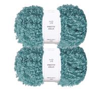 Pretty Jolly 2 Skeins Teddy Fur Yarn - Sage | Super Soft Chunky Fluffy Faux Fur Fuzzy Eyelash Yarn for Crochet Knit - Total Length 2*50m (100g*2)