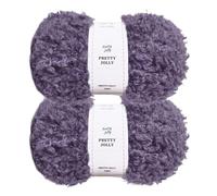 Pretty Jolly 2 Skeins Teddy Fur Yarn Super Sof, Chunky & Fluffy Faux Fur, Fuzzy Eyelash Yarn for Crocheting & Knitting, Total Length 2×50m(100g×2)(Purple)