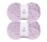 Pretty Jolly 2 Skeins Teddy Fur Yarn Super Soft Yarn Chunky Fluffy Faux Fur Yarn Fuzzy Yarn Eyelash Yarn for Crochet Knit -Total Length 2×50m(100g×2)(Light Purple)