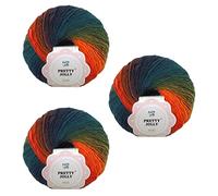 Pretty Jolly 3 Skeins Rainbow Wool Yarn(10#) | Soft Gradient, Self-Striping, Multi Color for Crochet & Knitting, Single Ply