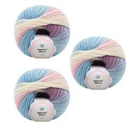 Pretty Jolly 3 Skeins Rainbow Wool Yarn(21#) | Soft Gradient, Self-Striping, Multi Color for Crochet & Knitting, Single Ply