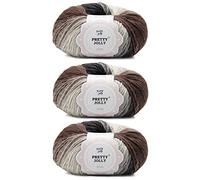 Pretty Jolly 3 Skeins Rainbow Wool Yarn - Soft Gradient, Self-Striping, Multi Color for Crochet & Knitting, Single Ply (25#)