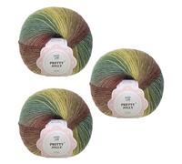 Pretty Jolly 3 Skeins Rainbow Wool Yarn - Soft Gradient, Self-Striping, Multi Color for Crochet & Knitting, Single Ply (15#)