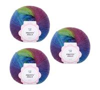Pretty Jolly 3 Skeins Rainbow Wool Yarn - Soft Gradient, Self-Striping, Multi Color for Crochet & Knitting, Single Ply (9#)