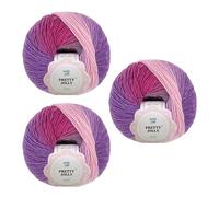 Pretty Jolly 3 Skeins Rainbow Wool Yarn - Soft Gradient, Self-Striping, Multi Color for Crochet & Knitting, Single Ply (12#)