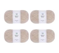 Pretty Jolly 4 Skeins Colorful Pile Yarn, Super Soft & Single Ply, Superfine & Thin Yarn for Crochet & Knitting, 100% Polyester, Total 160g/1140yds (Beige)