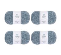 Pretty Jolly 4 Skeins Colorful Pile Yarn, Super Soft & Single Ply, Superfine & Thin Yarn for Crochet & Knitting, 100% Polyester, Total 160g/1140yds (Dusty Blue)