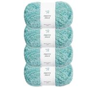 Pretty Jolly 4 Skeins Fancy Loop Yarn Soft Yarn with Little Loop Novelty Yarn for DIY Craft Fashion Yarn for Crochet Knitting Boucle Yarn Fingering Weight Yarn Totle Length4x140m(4x50g)(Cyan)