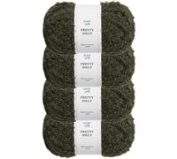 Pretty Jolly 4 Skeins Fancy Loop Yarn Soft Yarn with Little Loop Novelty Yarn for DIY Craft Fashion Yarn for Crochet Knitting Boucle Yarn Fingering Weight Yarn Totle Length4x140m(4x50g)(Army Green)