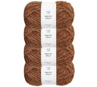 Pretty Jolly 4 Skeins Fancy Loop Yarn Soft Yarn with Little Loop Novelty Yarn for DIY Craft Fashion Yarn for Crochet Knitting Boucle Yarn Fingering Weight Yarn Totle Length4x140m(4x50g)(Caramel)