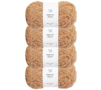 Pretty Jolly 4 Skeins Fancy Loop Yarn Soft Yarn with Little Loop Novelty Yarn for DIY Craft Fashion Yarn for Crochet Knitting Boucle Yarn Fingering Weight Yarn Totle Length4x140m(4x50g)(Camel)