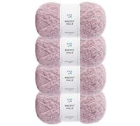 Pretty Jolly 4 Skeins Fancy Loop Yarn Soft Yarn with Little Loop Novelty Yarn for DIY Craft Fashion Yarn for Crochet Knitting Boucle Yarn Fingering Weight Yarn Totle Length4x140m(4x50g)(Pastel Violet)