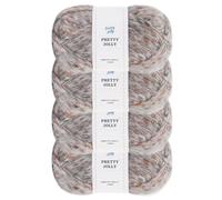 Pretty Jolly 4 Skeins Fluffy Air Yarn for Crocheting, Soft & Colorful, Wool-Acrylic Blend, 3 DK Light Worsted Weight Yarn for Knitting, Quality Tweed Wool Yarn (Total 200g/560m) (Ink Wash)
